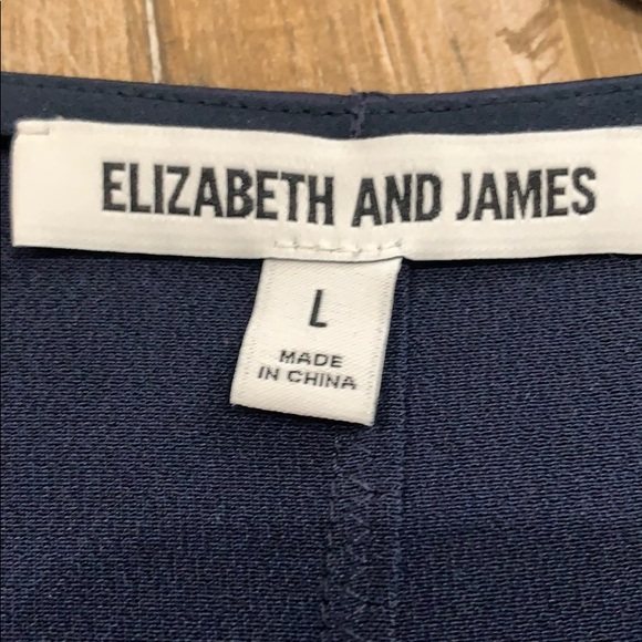 Elizabeth And James silky navy high low blouse LG - Picture 7 of 10